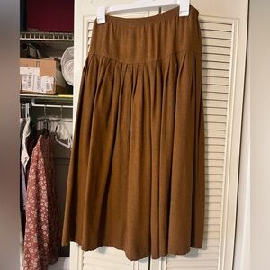 Chic Brown Drop Waist Midi Skirt for Women
